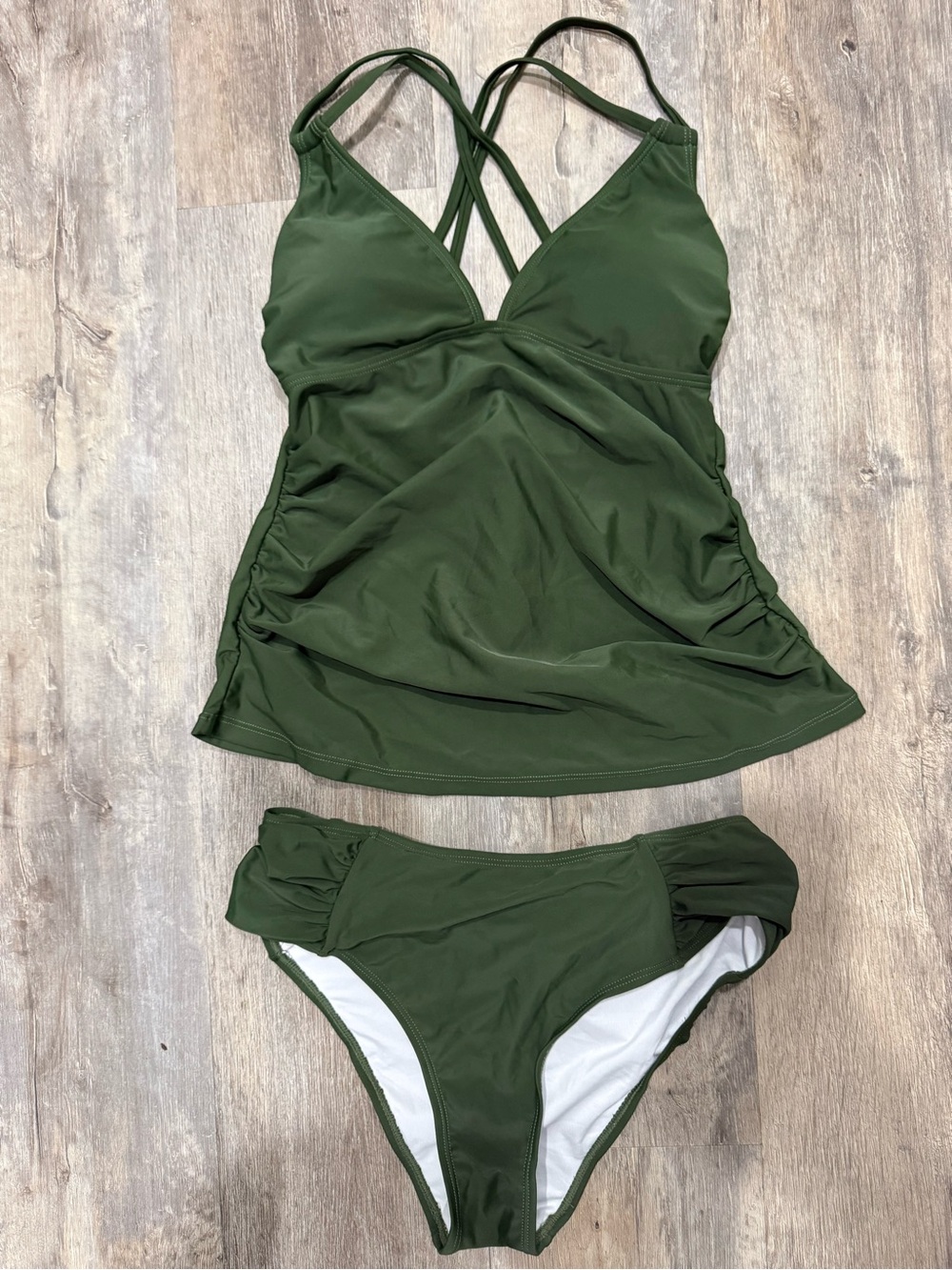 Olive Green Women's Tankini Swim Set